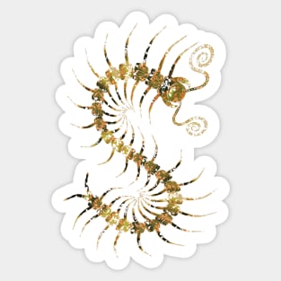 Yellow Ornate Centipede Sticker